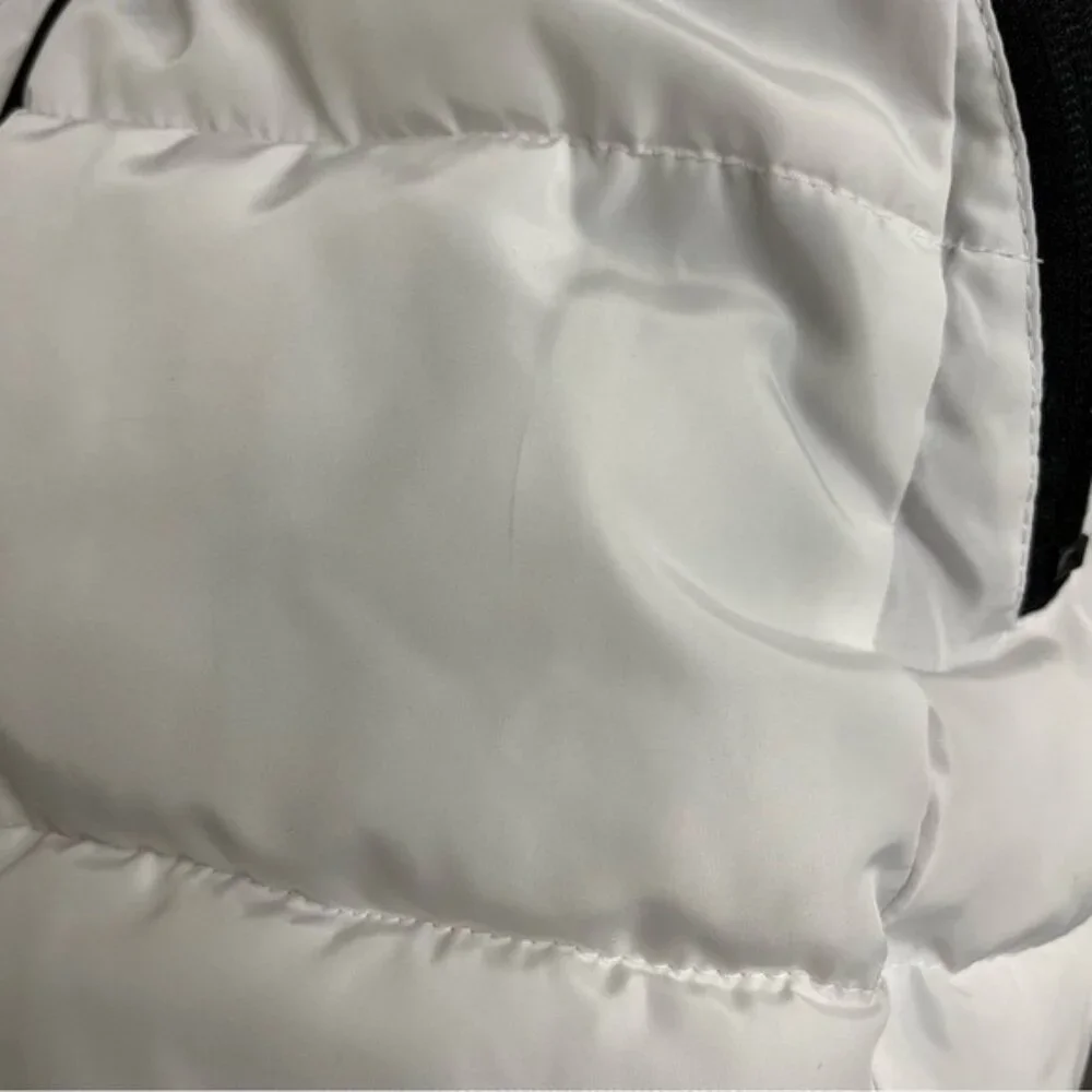 Karl Lagerfeld Paris White Long Faux Fur Puffer Coat - Size Large - Picture 15 of 16